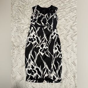 White House Black Market Patterned Faux Wrap Dress